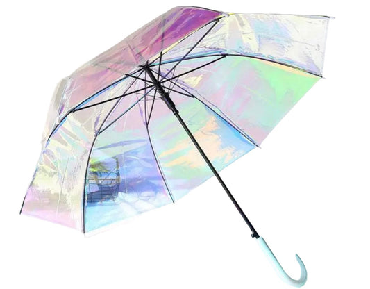 PVC Holographic Umbrella (White handle)